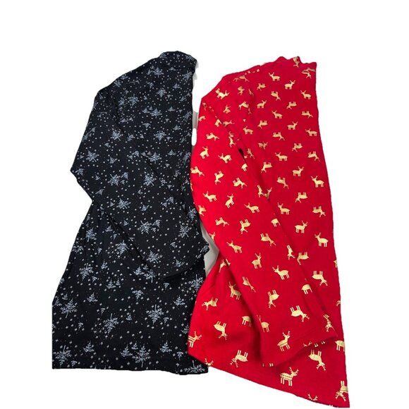 White Stag Medium 8-10 Holiday Turtleneck Snowflake Reindeer (Lot Of 2) Top EUC - Picture 1 of 8